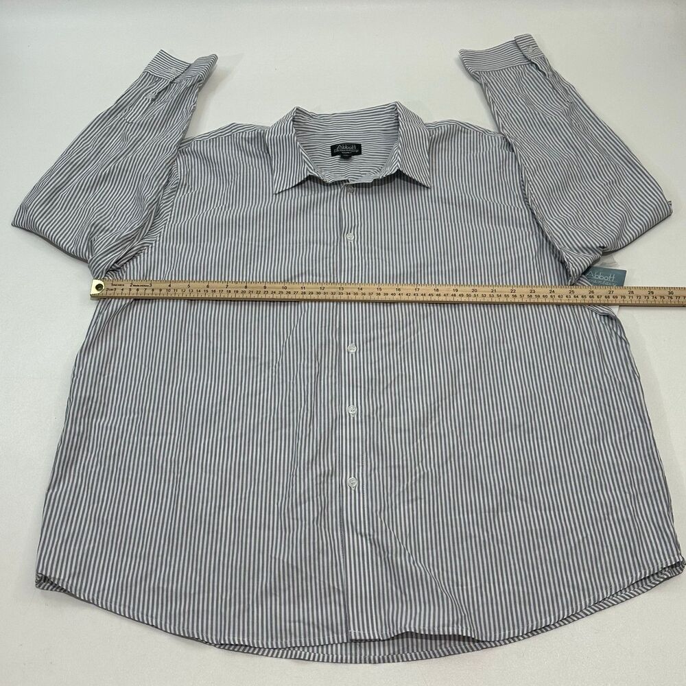 Abbott Elementary Button-Up Shirt Gray White Stripe, Size XXL - Picture 2 of 4